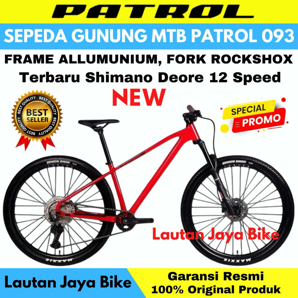 Sepeda Gunung MTB 29 Patrol 093 12 speed Fork ROCKSHOX New