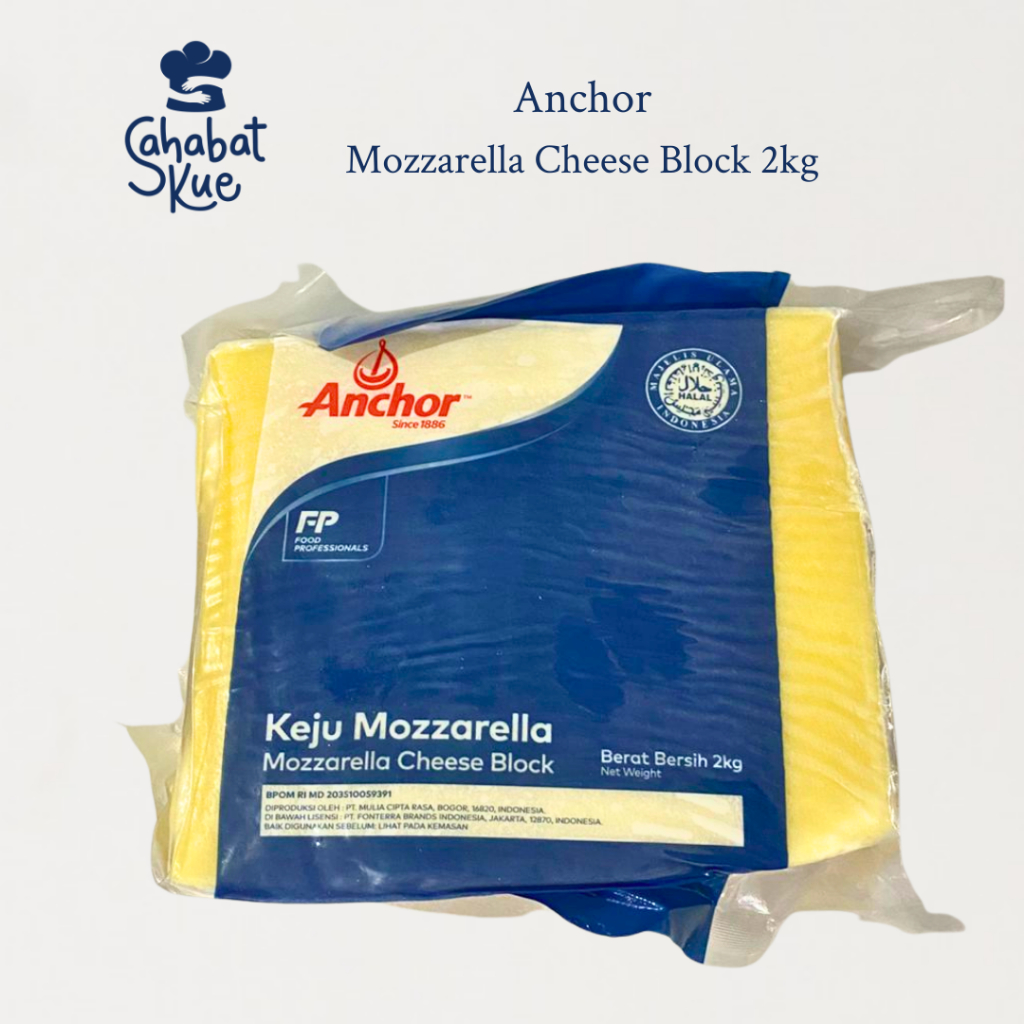 

Anchor Mozzarella Block 2 Kg – Keju Mozarella Premium untuk Pizza, Pasta, Baking