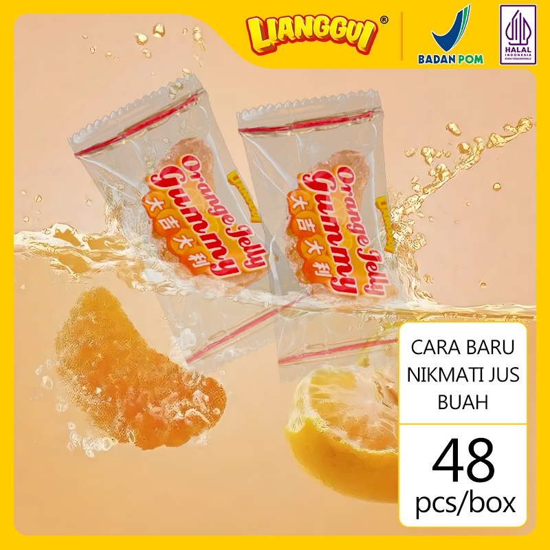 Liangui Orange Soft Candy Jelly Jeruk Mandarin 500gr Permen Lunak Rasa Jeruk Permen Lunak