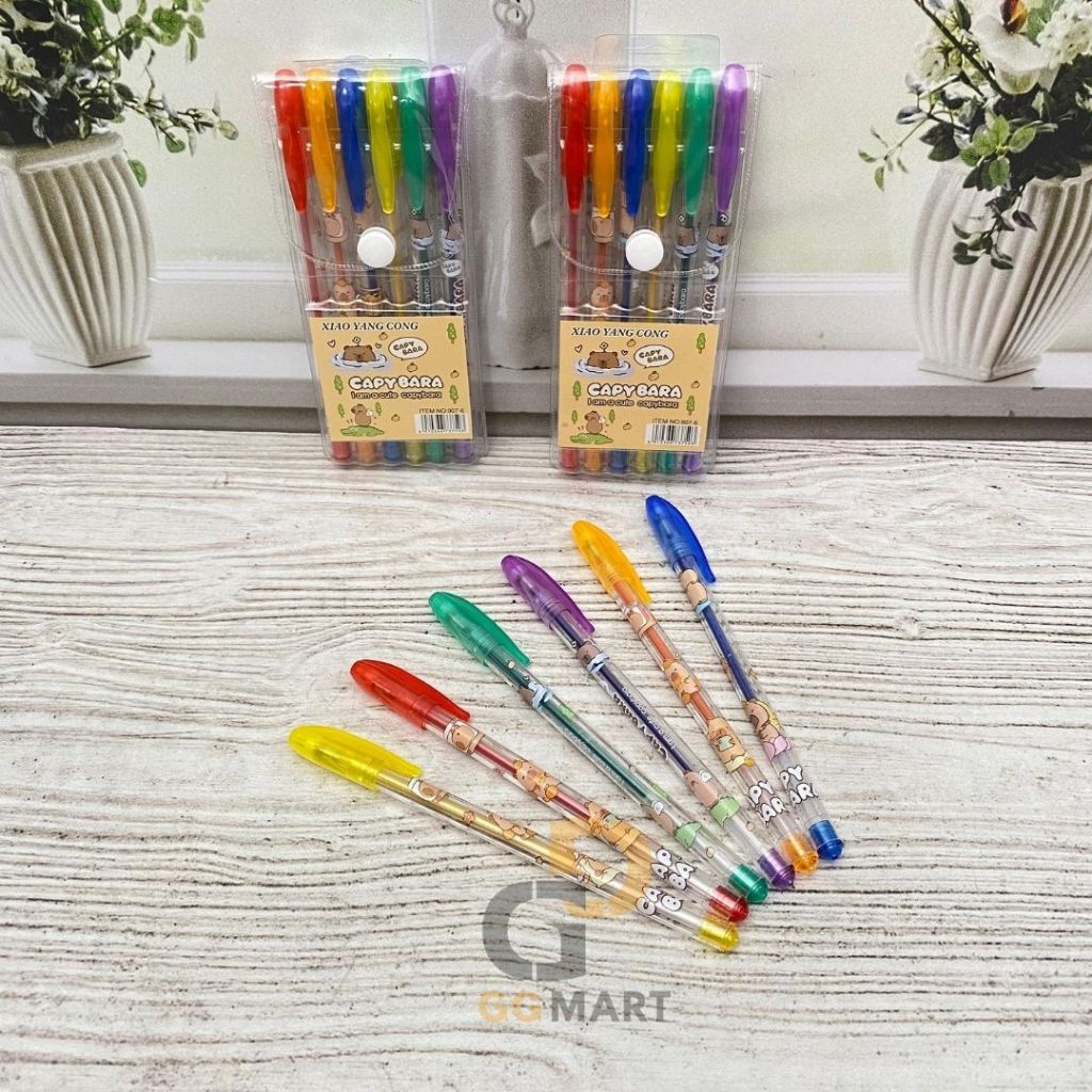 

G & G Mart PULPEN WARNA WARNI 1 SET ISI 6 PCS CAPYBARA PGK-1981 BOLPEN ALAT TULIS LUCU TERMURAH HADIAH TERJANGKAU SOUVENIR ANAK BISA COD