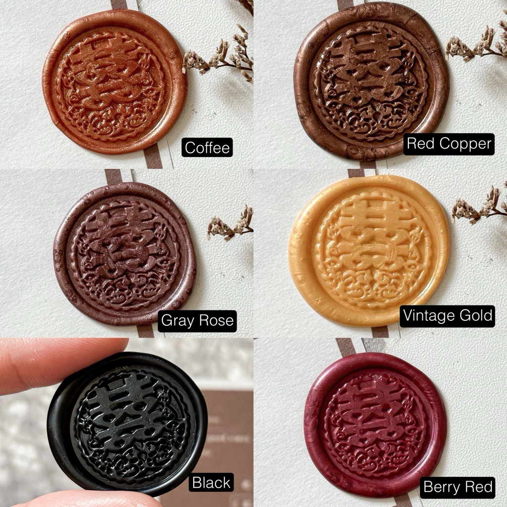 Shuang Xi 1pc Wax Seal Sticker Coin Chinese Kartu undangan pernikahan accessories wedding invitation