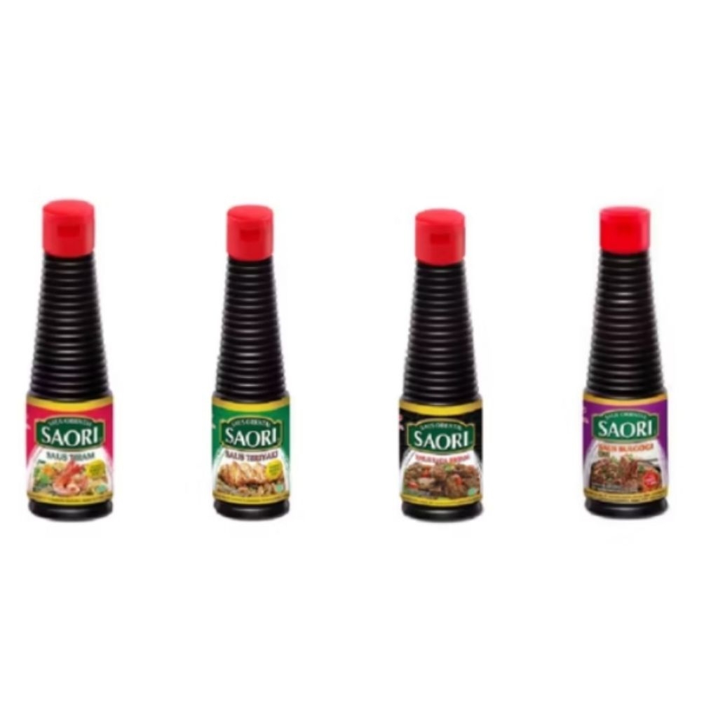 

Saori Saus Tiram saos teriyaki sauce Bulgogi Saos Lada Hitam kemasan Botol Kecil 133 ml