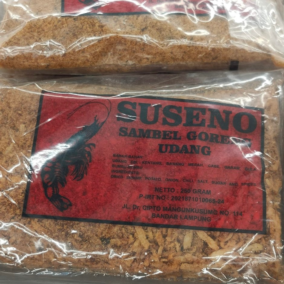 

ASLI LAMPUNG Udang Kentang Suseno Kemasan Plastik / Sambel Goreng Udang SUSENO