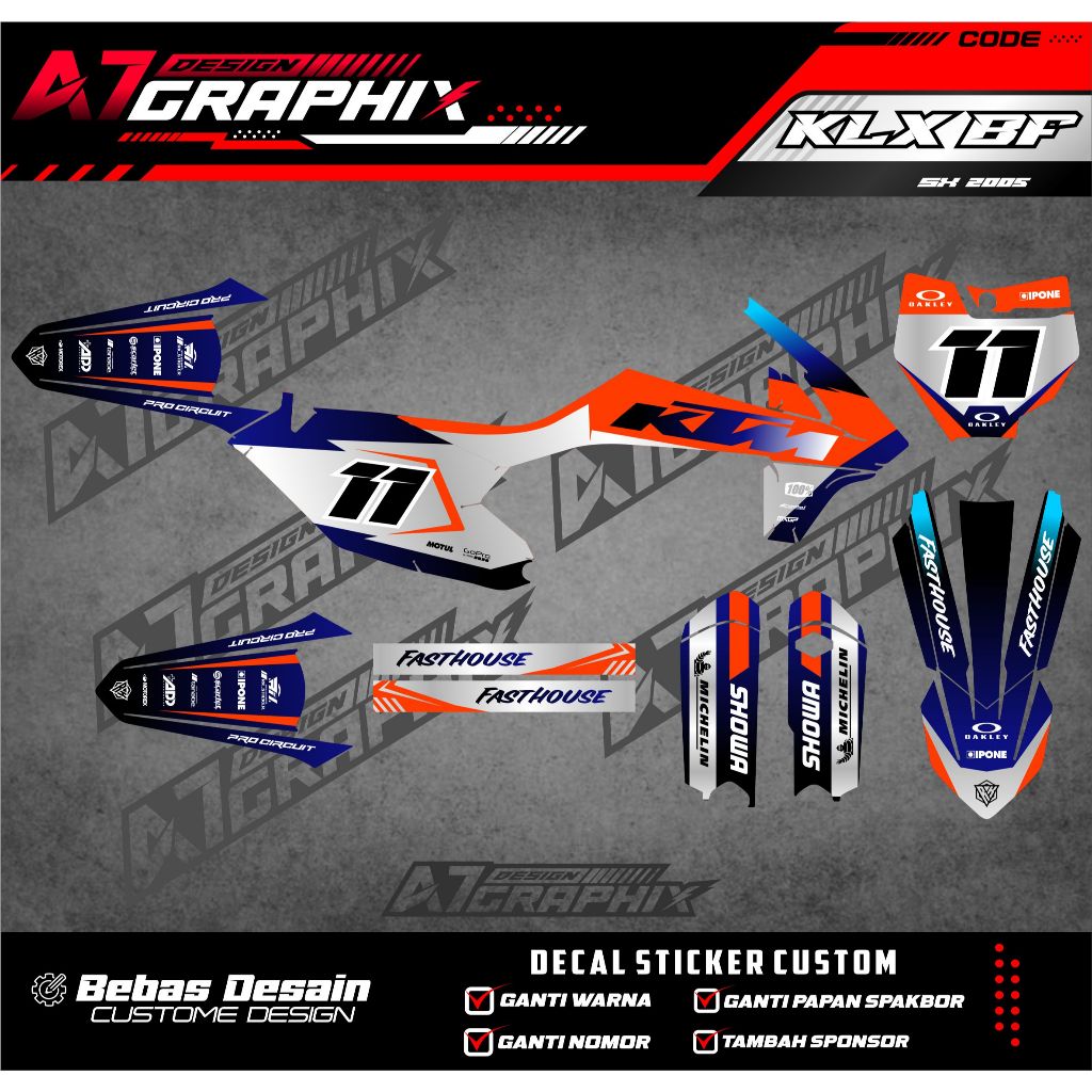 DECAL STIKER KTM 85 2020  - DECAL MOTOR KTM 85 2020 MASIH BISA DI EDIT FREE CUSTOME FULL BODY