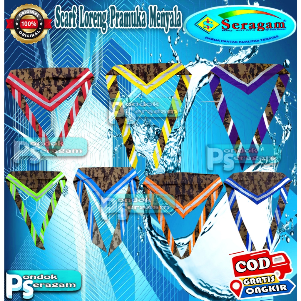 Scraf Loreng Pramuka Menyala Syal Pramuka Menyala