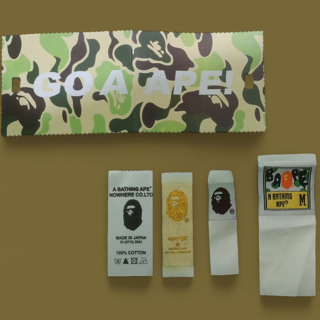 

label hantag,woven,satin full set bape