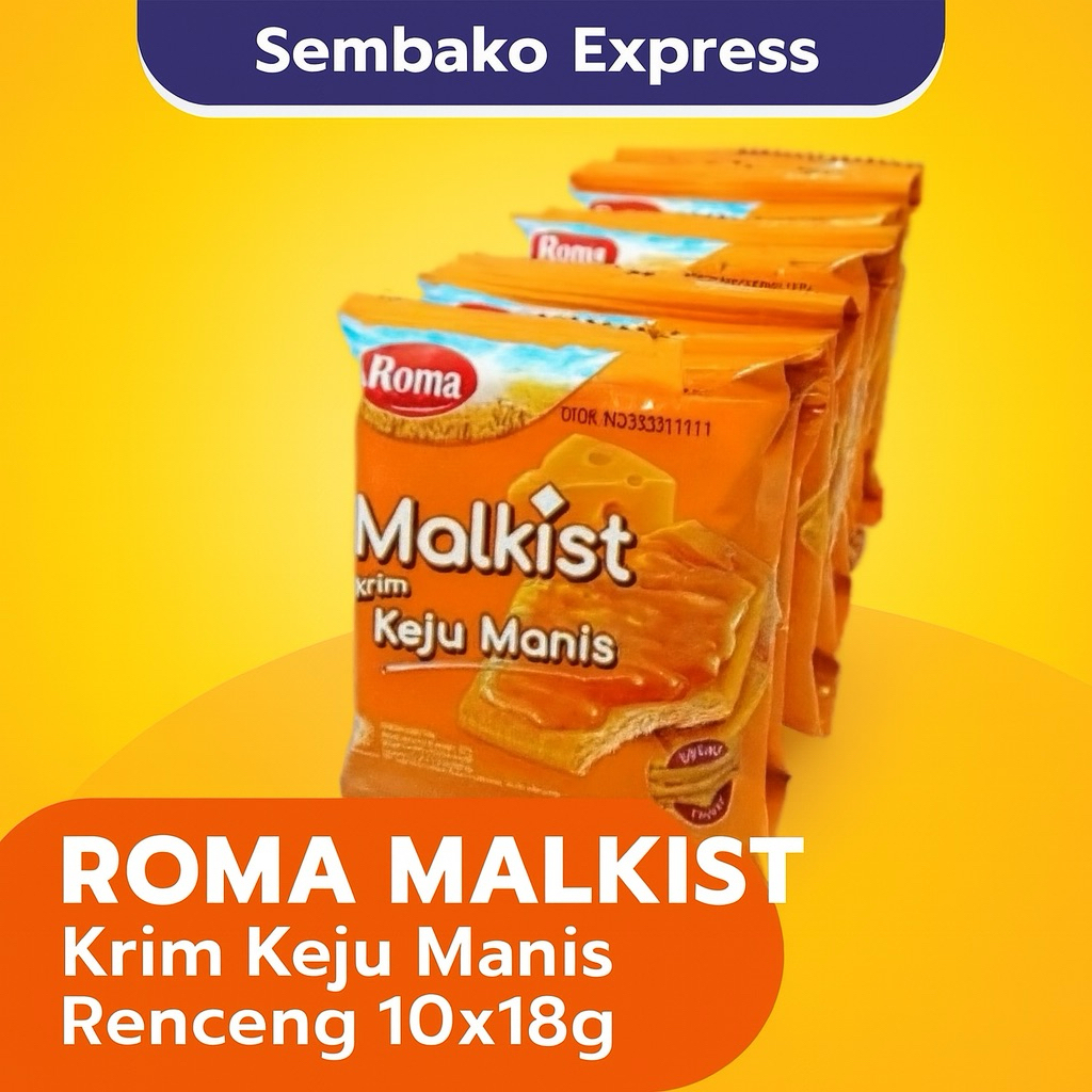

Roma Malkist Krim Keju Manis Renceng 10x18g