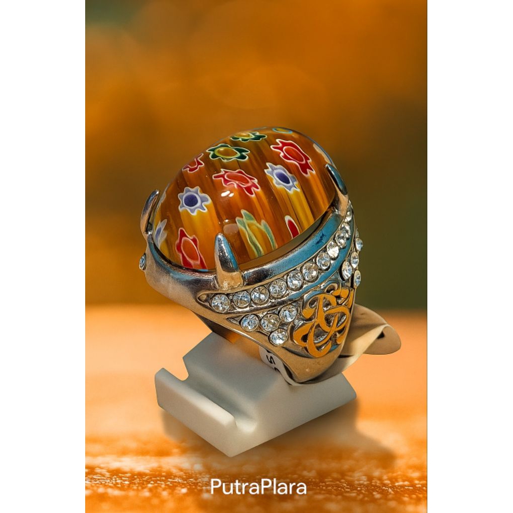 Cincin Batu Akik Teratai Kuning Unik Elegan | Aksesoris Pria Fashion & Koleksi Langka | Cincin Batu 