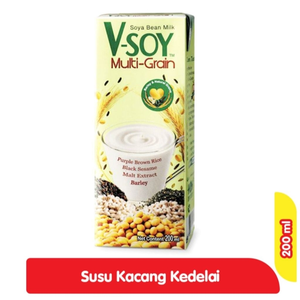 

V-Soy Soya Bean Milk Susu Kacang Kedelai Kemasan isi 200 ml