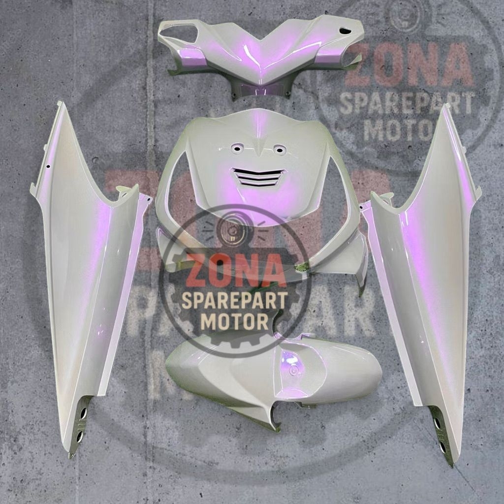 COVER BODY BODI FULLSET HONDA BEAT LAMA BEAT KARBU WARNA PUTIH LEMBAYUNG UNGU