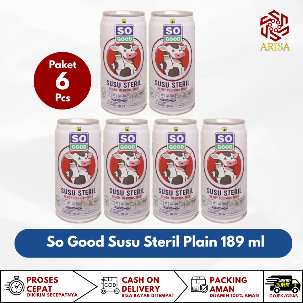 

Paket 6 So Good Susu Steril 189ml, Bikin Mood Auto Good