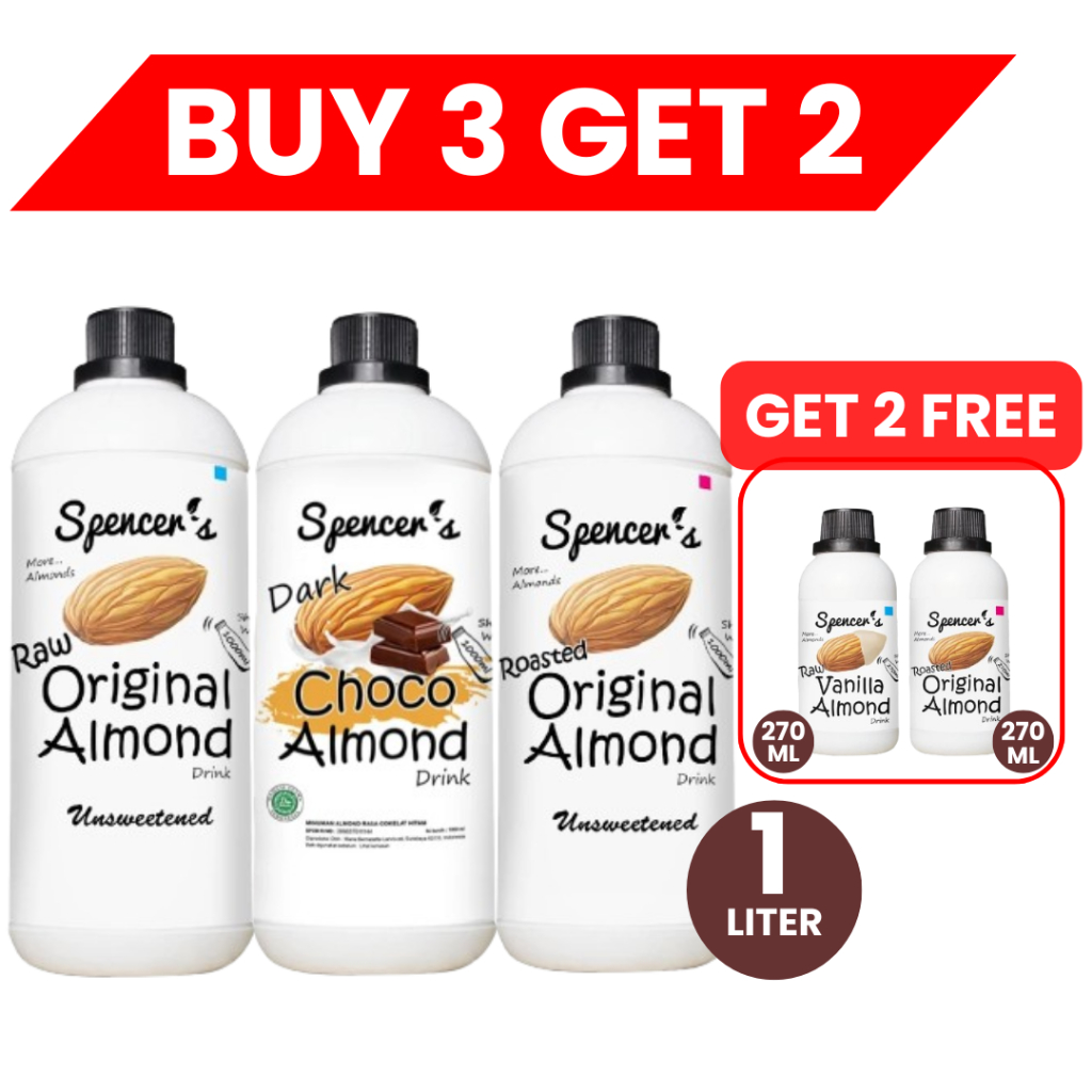 

[BUY 3 GET 2] Spencer's Susu Almond Original (1000ml) ASI Booster Bebas Gula