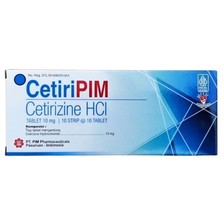CETIRIPIM - Cetirizine HCl Tablet 10mg (100's /Dus)