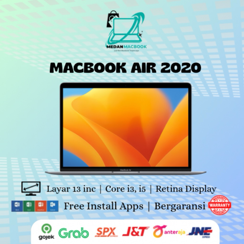 Macbook Air 2020 Retina Display, Core i3, i5, Layar 13inch