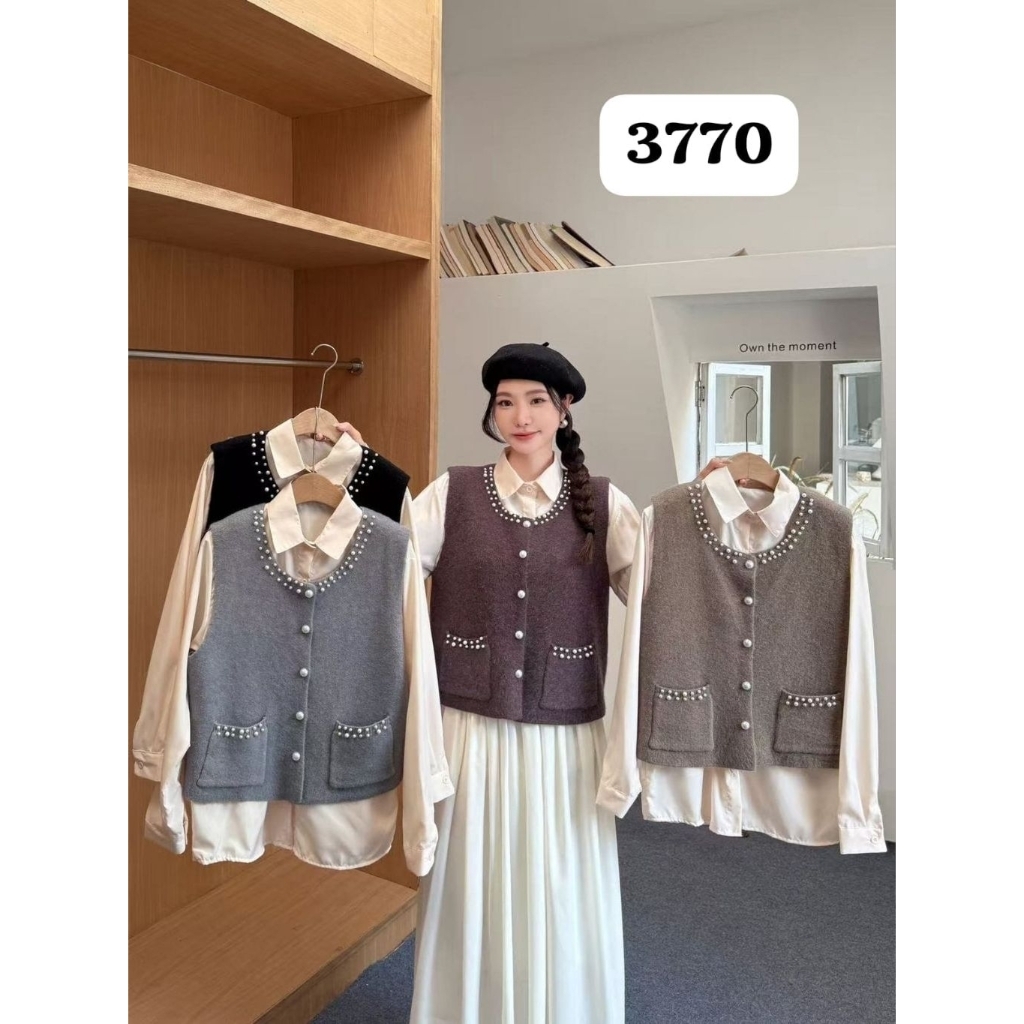 kemeja ves rajut mutiara shelena premium