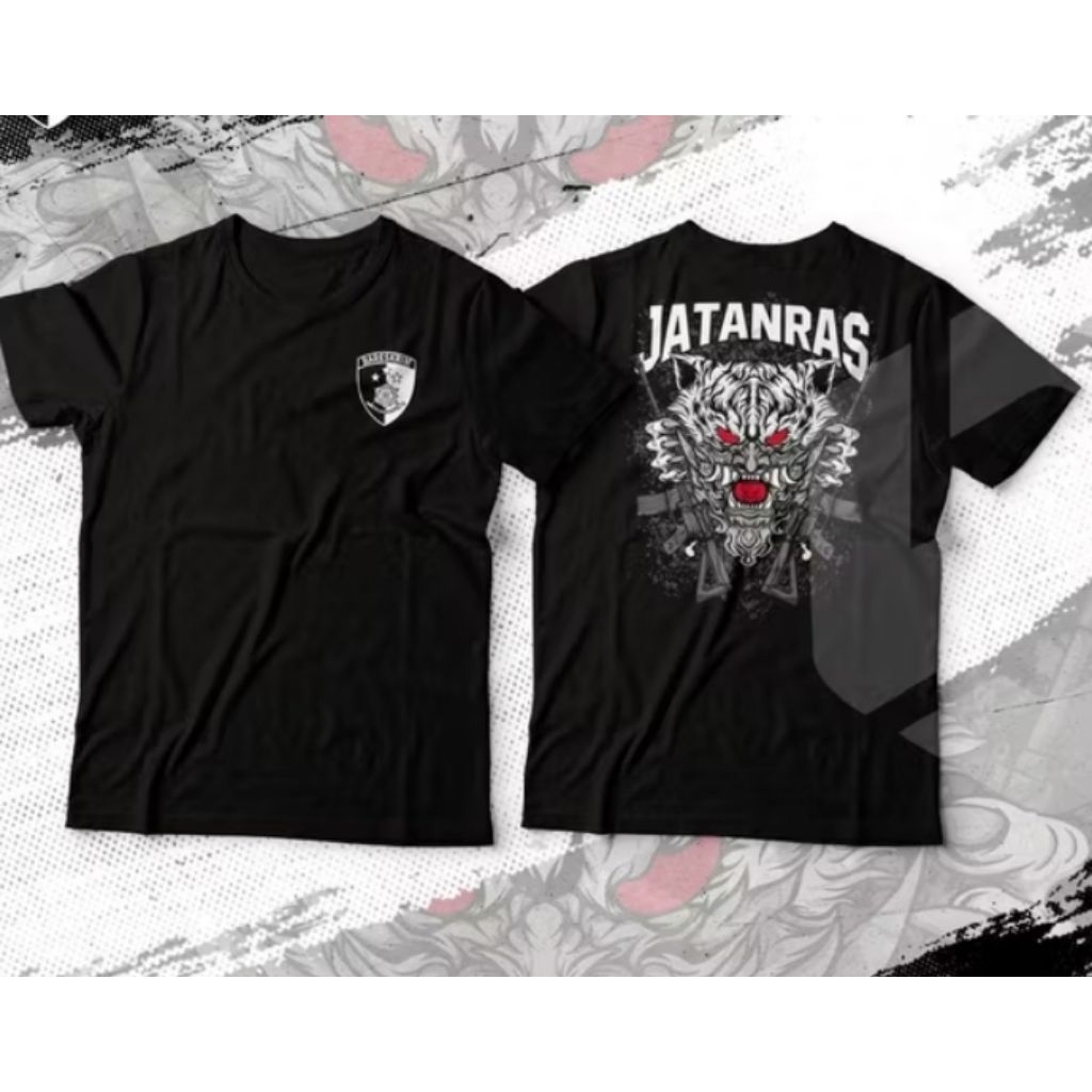 KAOS  JATANRAS DISTRO HITAM Baju Pria Polisi Motif Barong