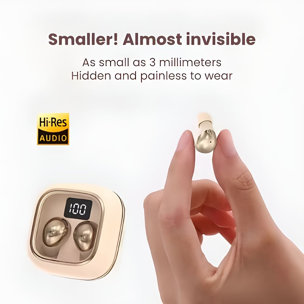 Mini Earphone In-Ear Ultra Kecil Invisible Wireless Bluetooth 5.4 Headphone TWS Mini Earbuds Pengura