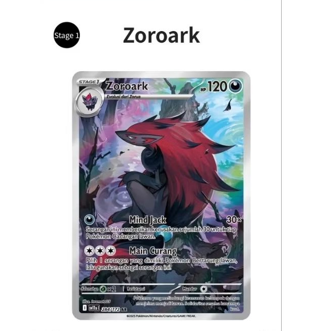 zoroark ar hitam putih tcg pokemon indonesia