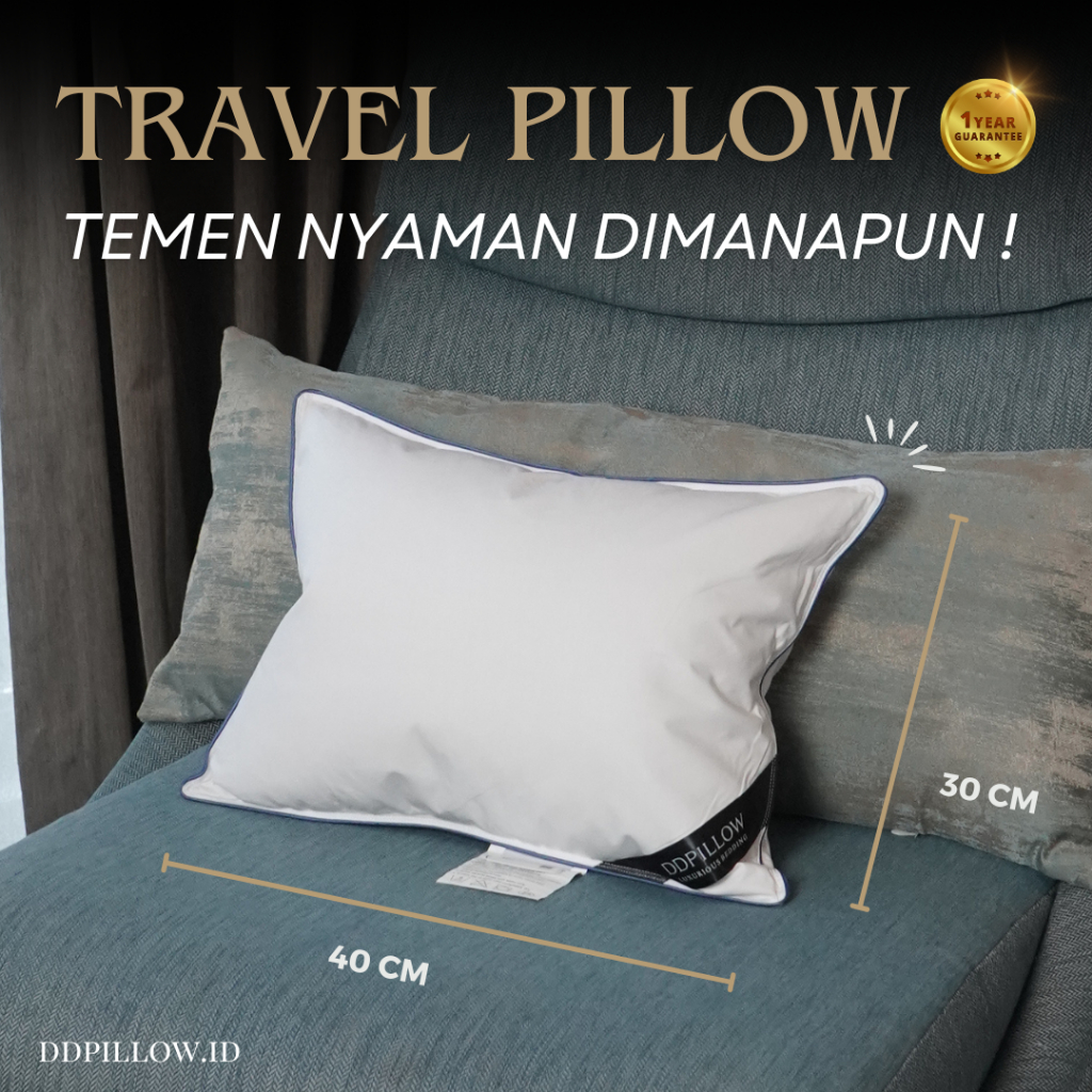 DDPillow Bantal Travel Bulu Angsa Asli | Travel Pillow | Lumbar Pillow