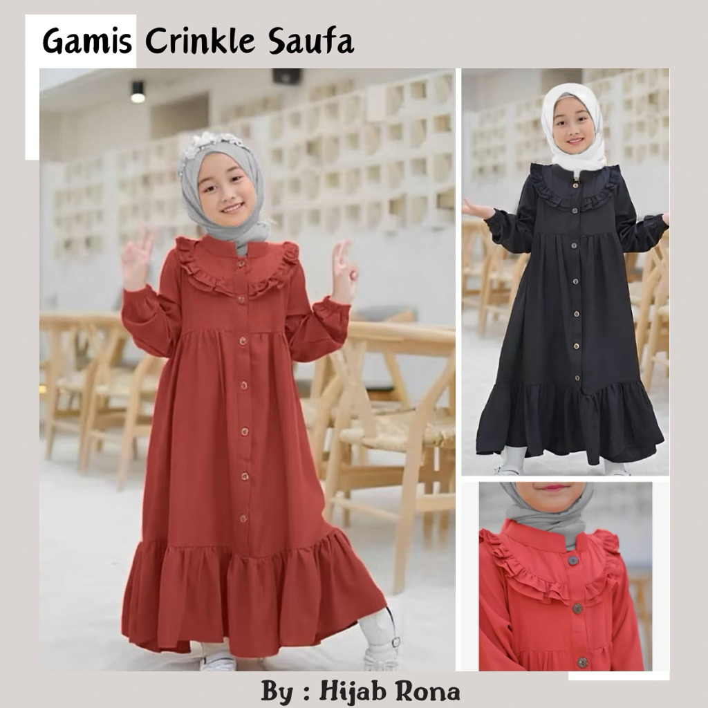 Gamis Crinkle Anak Saufa | Gamis Anak Perempuan