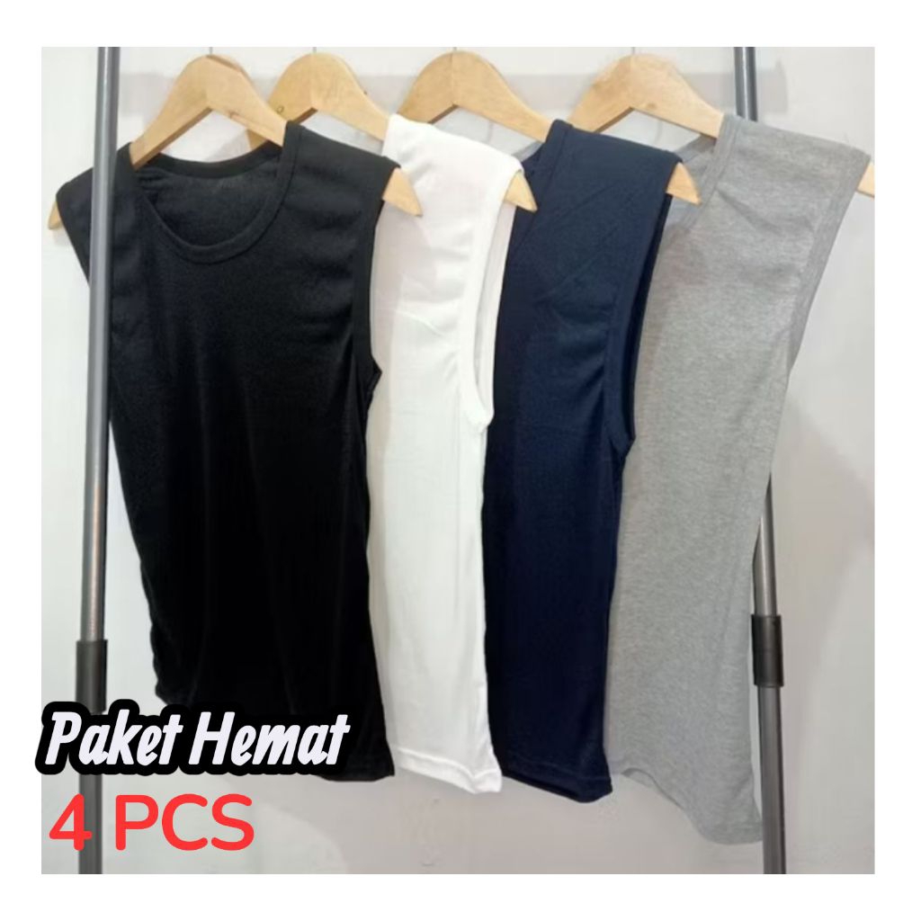 Kaos Dalam Yukensi 4 Pcs Kaos Singlet Yukensi Premium Pria Dewasa Kaos Tanktop Pria Bahan Catton Str