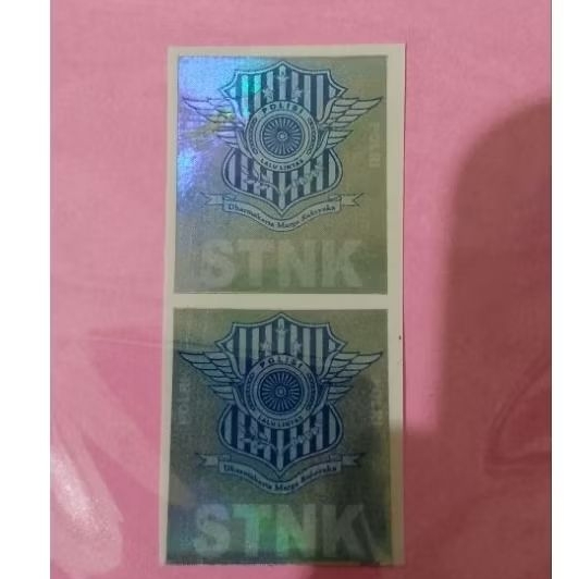 Stiker Hologram Laminasi Glossy Logo STNK
