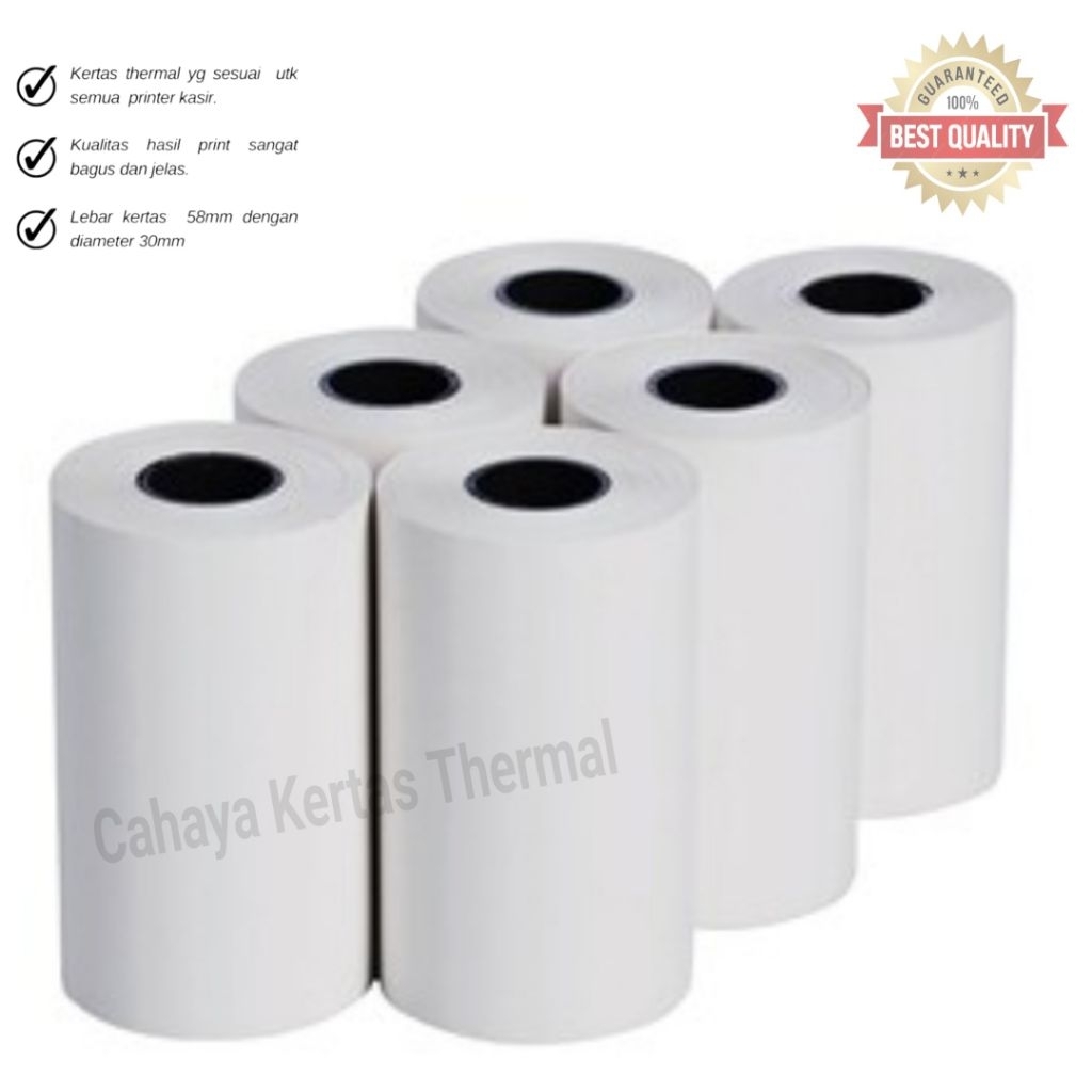 

10 ROLL KERTAS THERMAL EDC LOGO SHELL 58x30 / 57x30