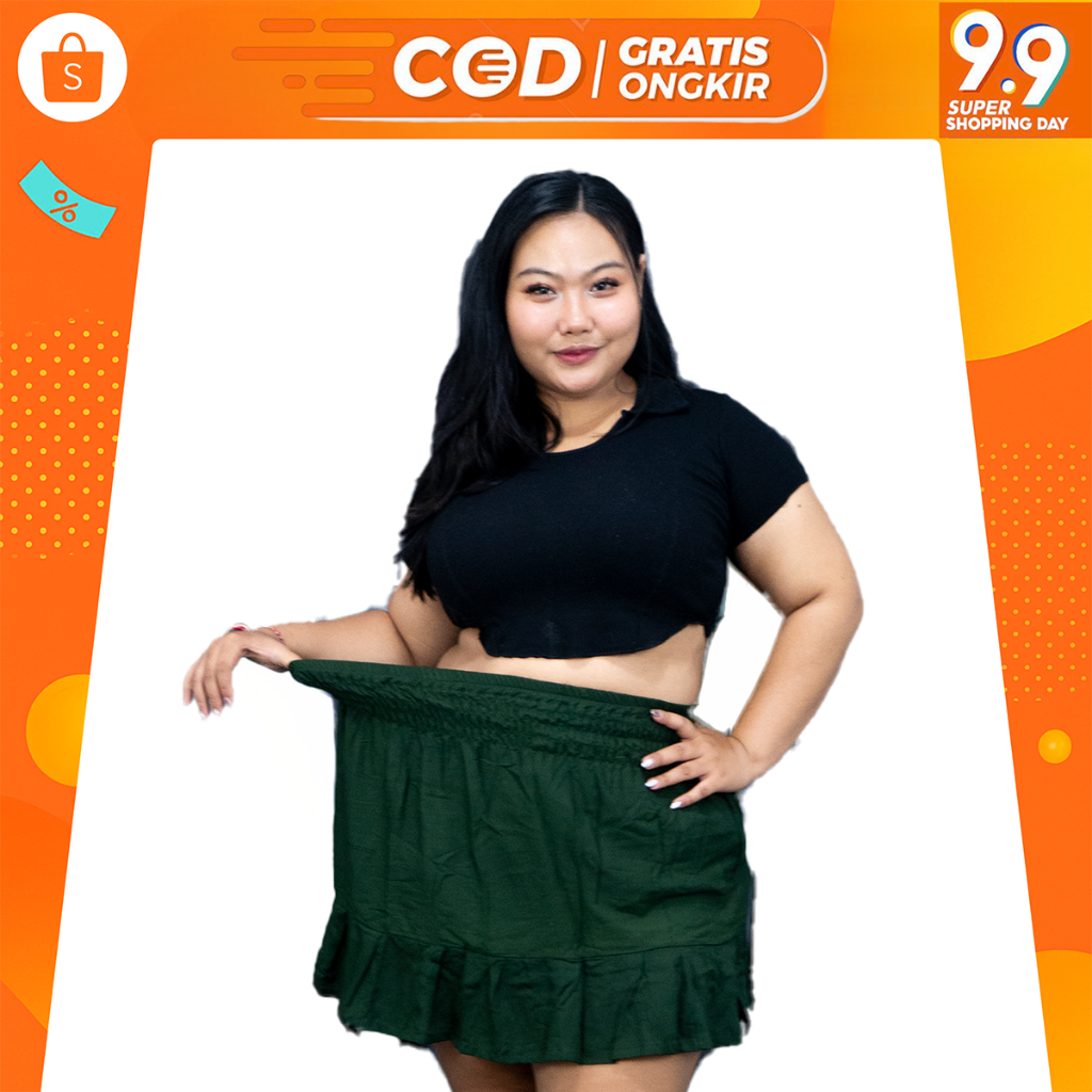 Rok rayon pendek datar pantai bali bawahan