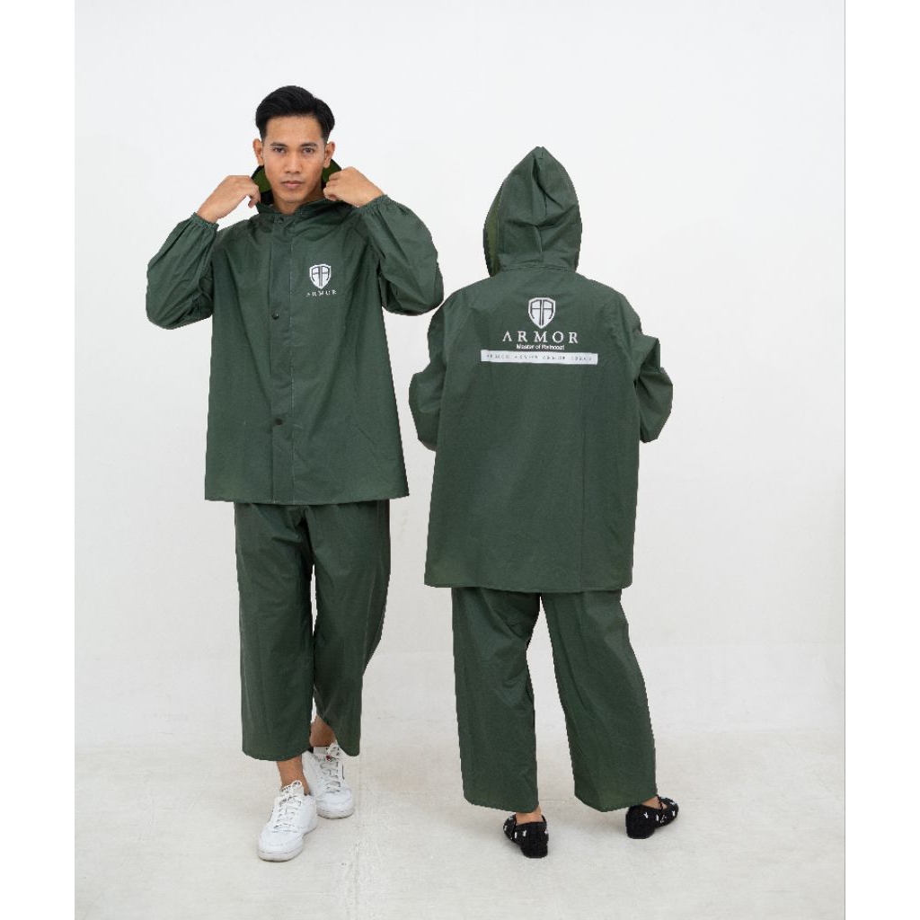 JAS HUJAN ARMOR Pria Wanita Dewasa Bahan Karet Tebal