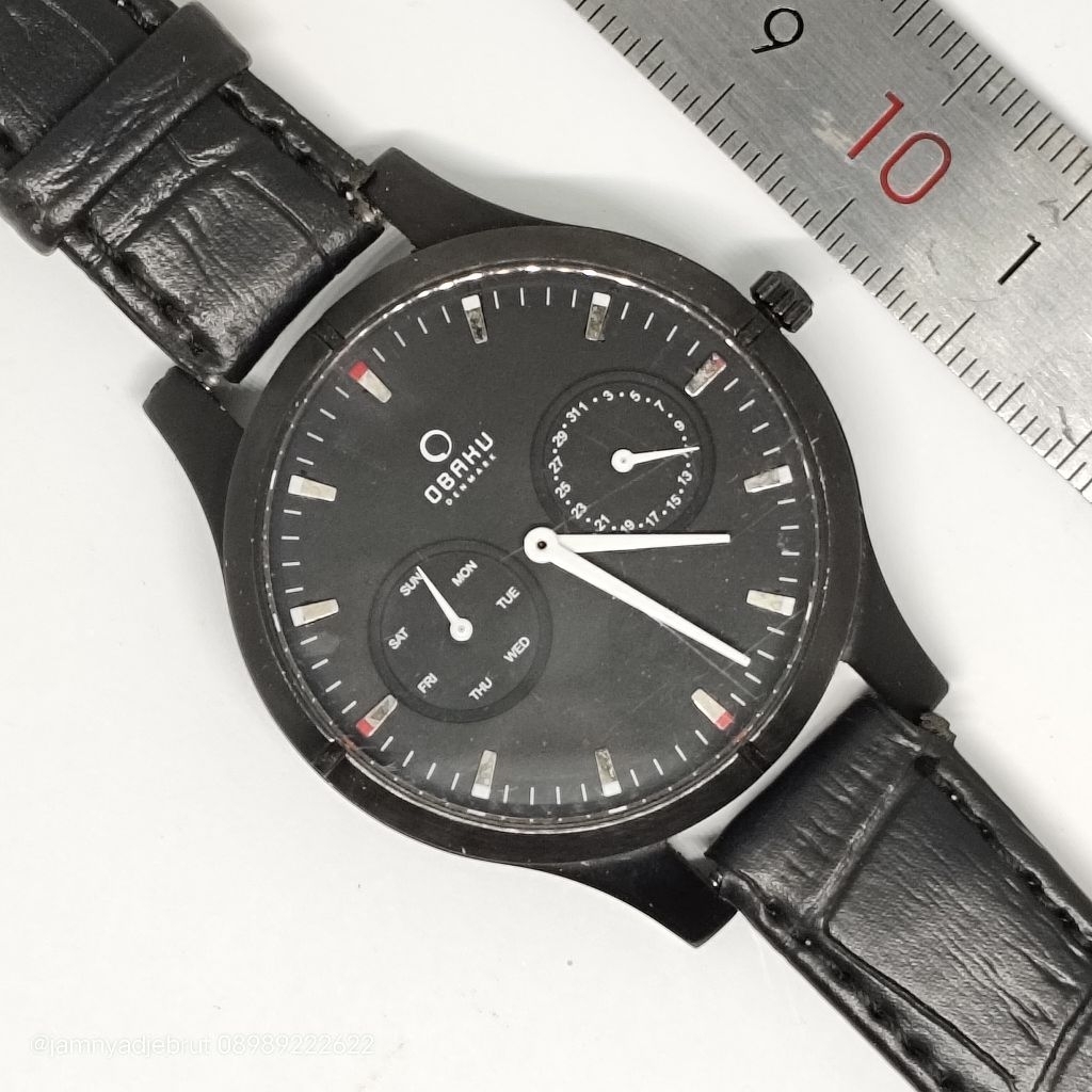 Jam Obaku Denmark Dual Subdial Black Bekas