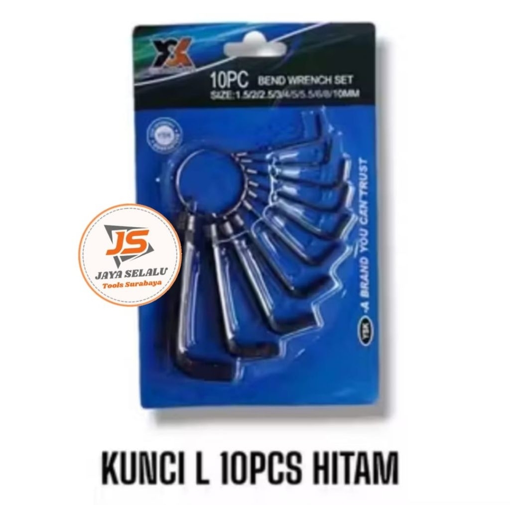 Kunci L Set 10 Pcs HITAM