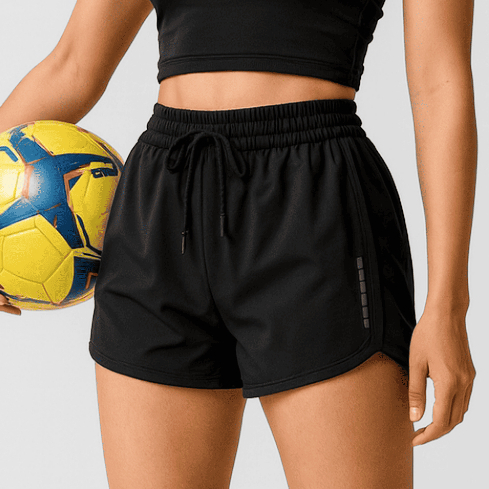 STRONG PANTS Celana Pendek Olahraga Voli Running Wanita Bahan Scuba Tebal Saku Depan