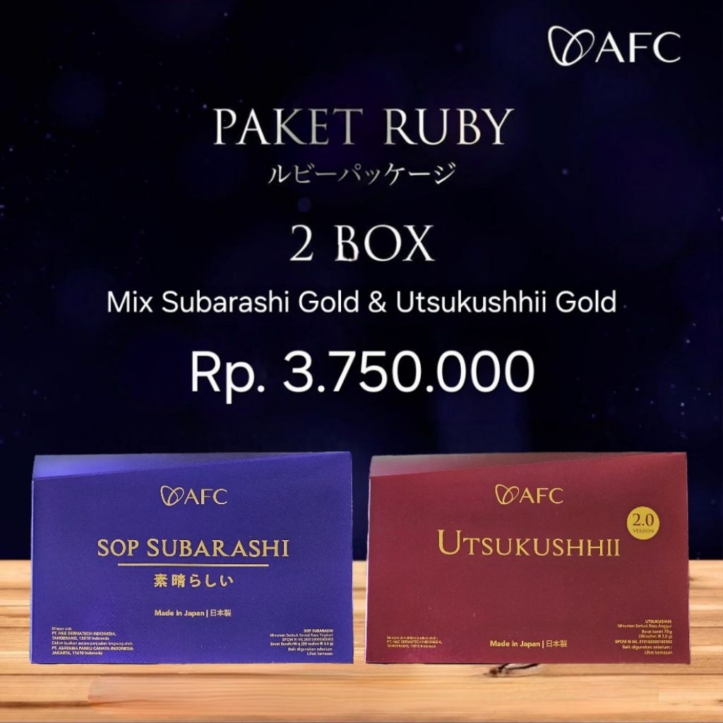 Paket Sop Subarashi Gold dan Utsukushhii Gold AFC Original 1
