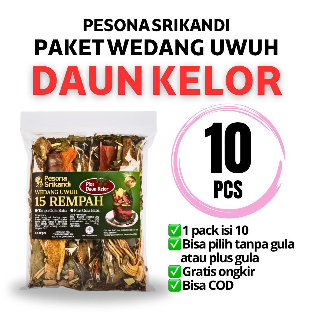 

PAKET 10 PCS WEDANG UWUH 15 REMPAH DAUN KELOR PESONA SRIKANDI