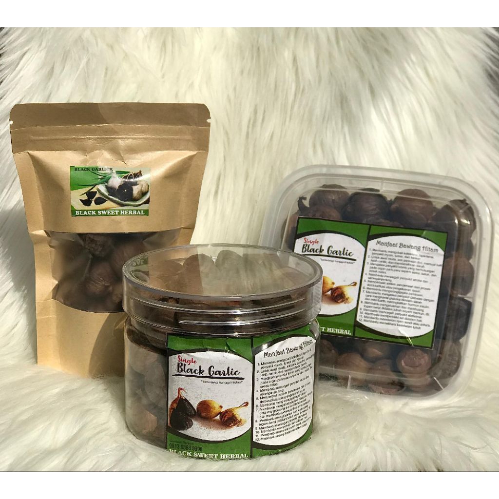 

Black Garlic Bawang Putih Tunggal 250 gram (Black Sweet Herbal) Produk Terdaftar dan Bersertifikat Halal