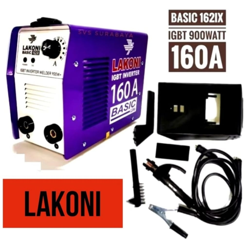 MESIN TRAFO LAS SLISTRIK 900 WATT LAKONI 160A BASIC IGBT INVERTER 1622ixs