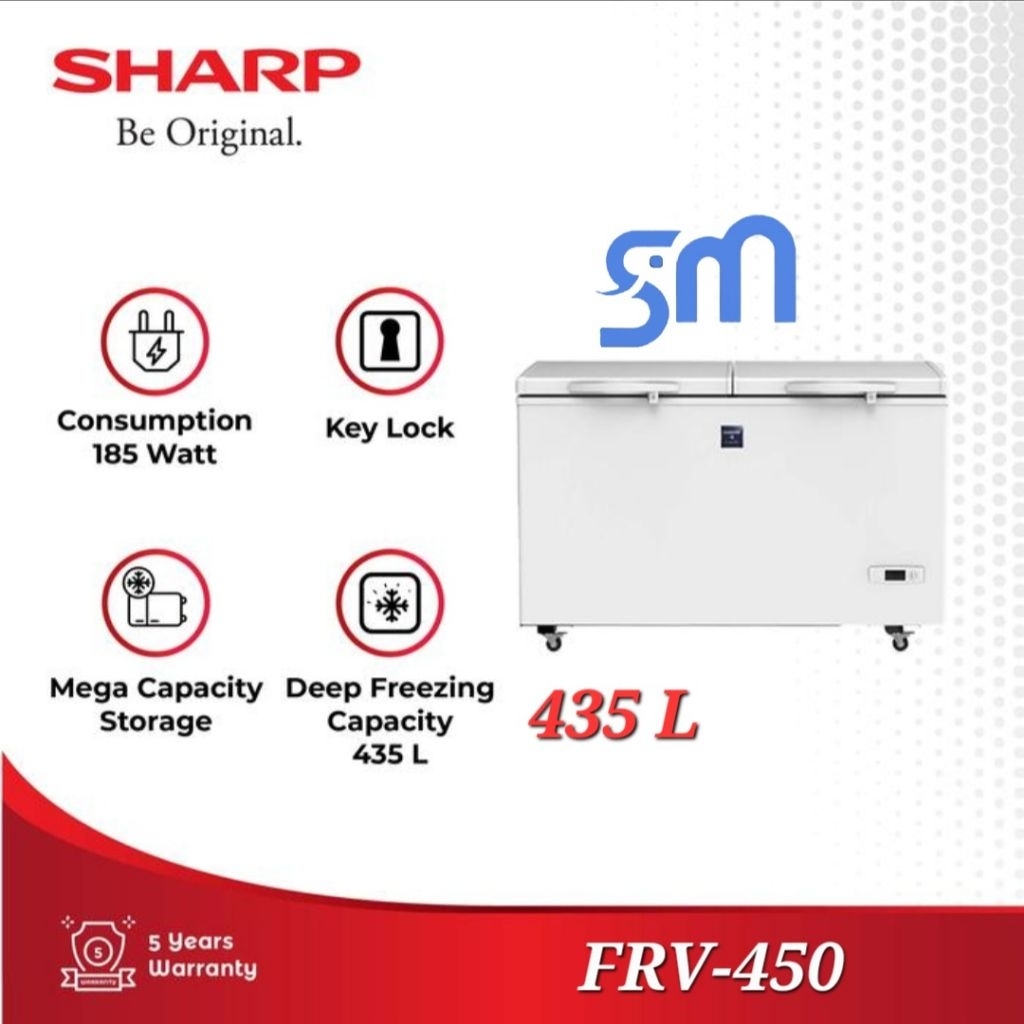 Chest Freezer Box Sharp FRV-450 435 Liter FRV450