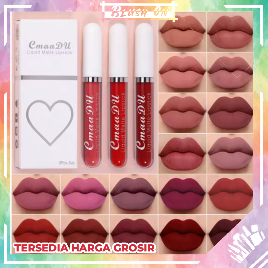 ORIGINAL CMAADU Liquid Matte Lipstick Lipstik Cmaadu Liptint Lipcream Lip Balm Lip Gloss 18 COLORS W