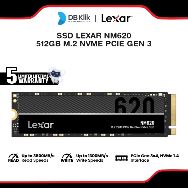LEXAR NM620 SSD 512GB M.2 NVMe PCIe Gen 3