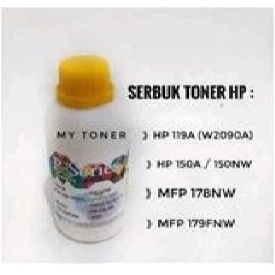Serbuk Toner Compatible Printer 119a 150a 150nw MFP 178nw 279fnw w2090a CMYK 65gram