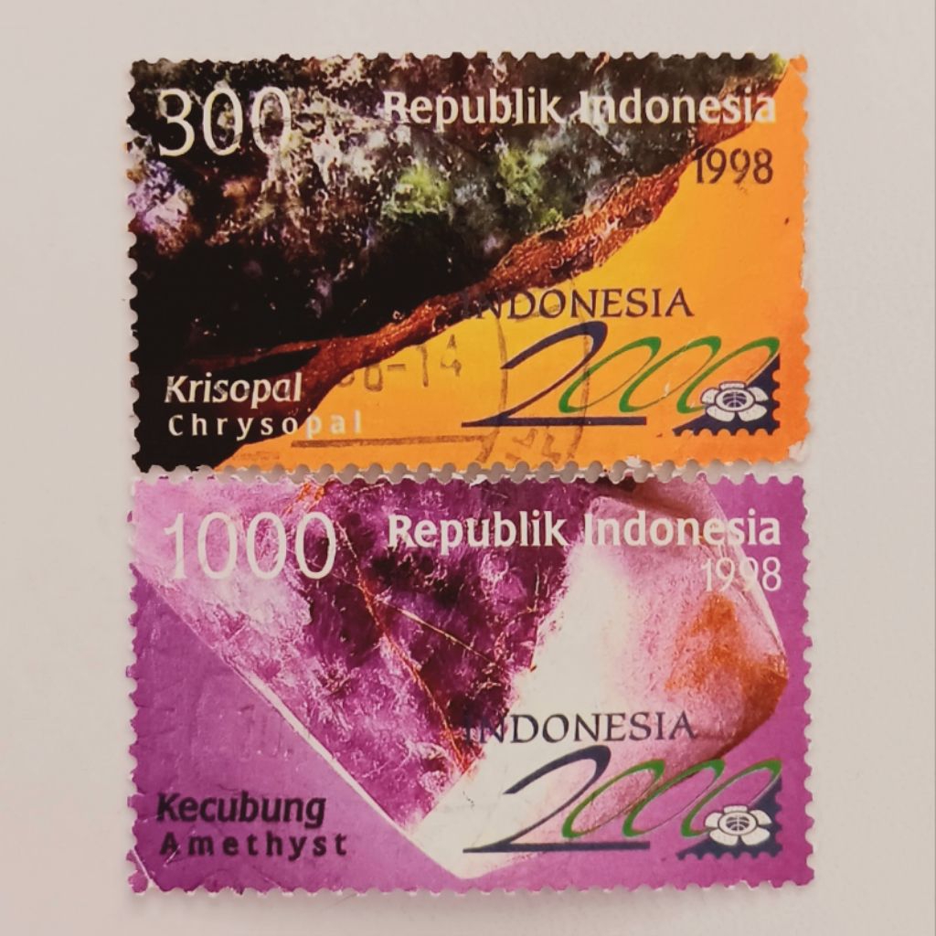 

(AB) Perangko Indonesia 1998 Batu Mulia Set 2 pcs Used