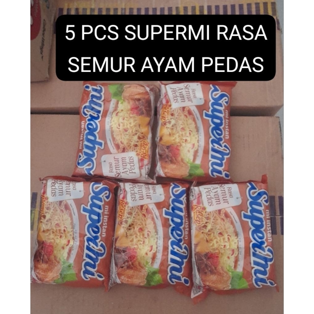 

5 PCS SUPERMI RASA SEMUR AYAM PEDAS