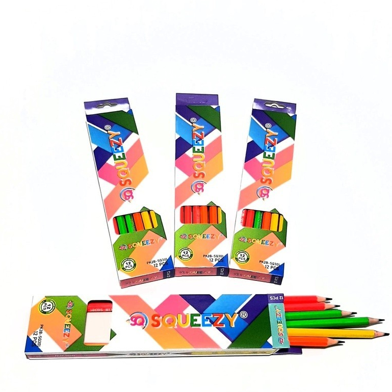 

Harga Grosir ( 1kotak/12pcs ) Pensil 2B SQUEEZY NEON PK2B-SQ302 Dan PK2B-SQ301Warna2ni
