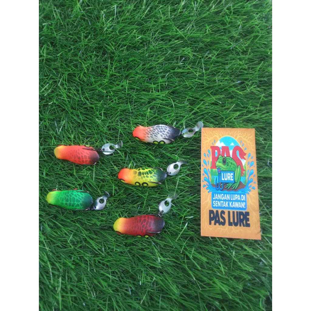soft frog berisik rasa jawes uk 4,5cm 5gr umpan casting gabus dan toman hook tajam dan kuat karet le