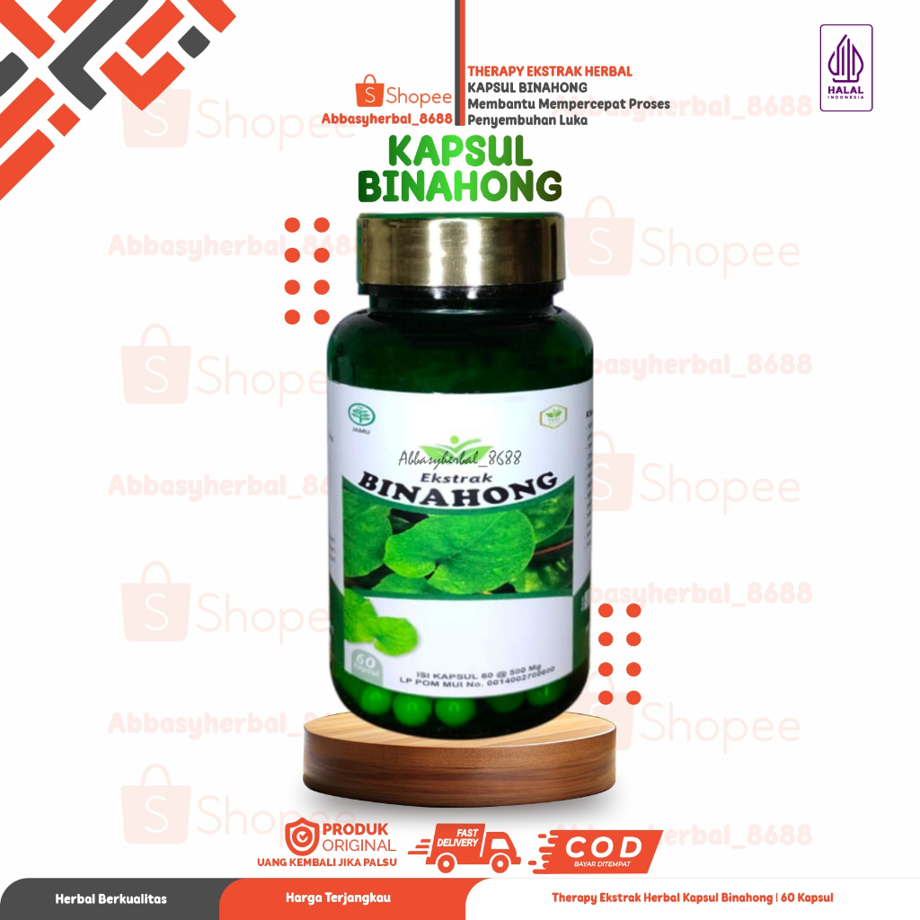 Abbasy Herbal_ Kapsul Daun Binahong Herbal Organik Alami Therapy Ekstrak Herbal Isi 60 Kapsul
