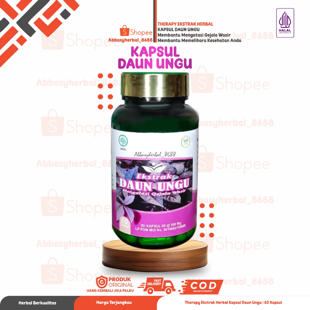 Abbasy Herbal_Kapsul Daun Ungu Therapy Ekstract Herbal isi 60kapsul