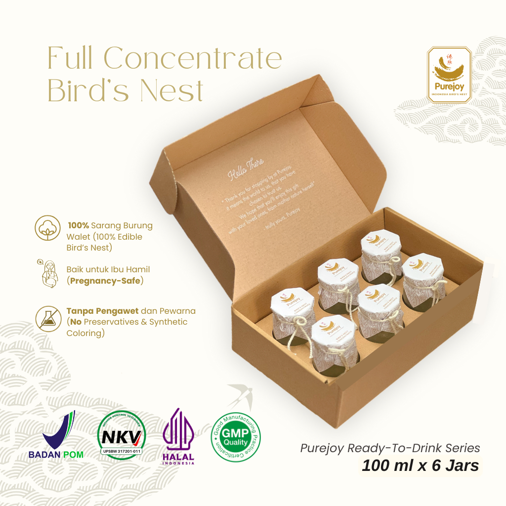 

[BPOM] Purejoy Premium Signature Full Concentrate Bird's Nest Drink Minuman Sarang Burung Walet Halal (100ml)