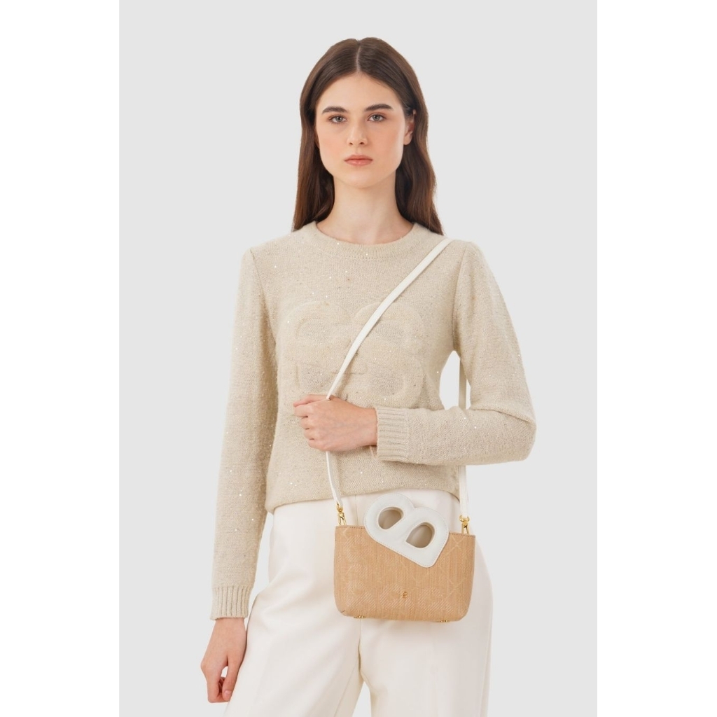 Nina Wicker Straw Bag White Buttonscarves Ready