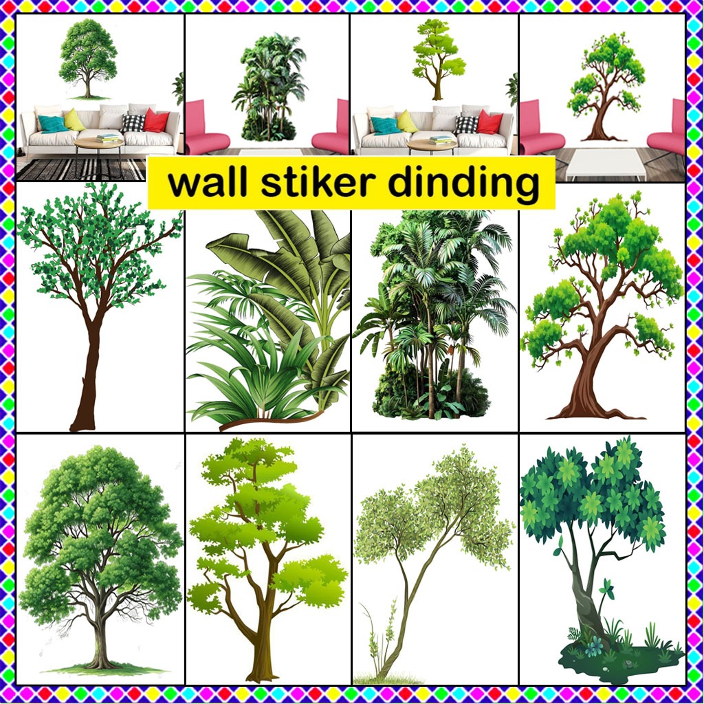 Wall Stiker/Stiker Dinding/Stiker Tranparant/Stiker Cuting Motif Pohon/Hias Ratu Stiker