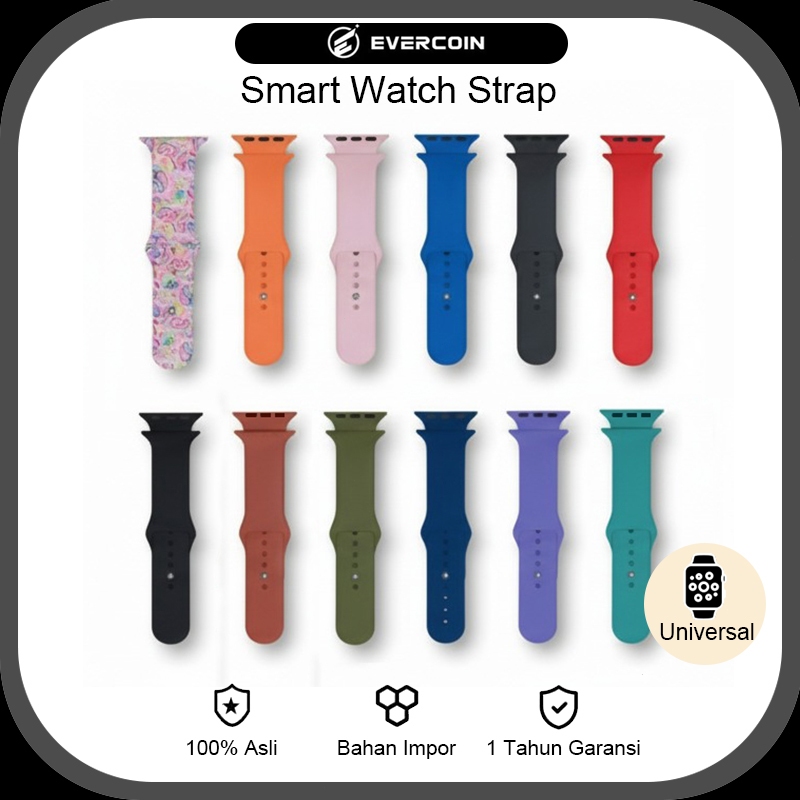 EVERCOIN Tali Pengganti Smartwatch Silikon untuk Pria dan Wanita Universal untuk Seri Apple Watch